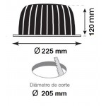 Downlight LED Redondo Técnico 40W, corte 205mm UGR19 Flicker Free
